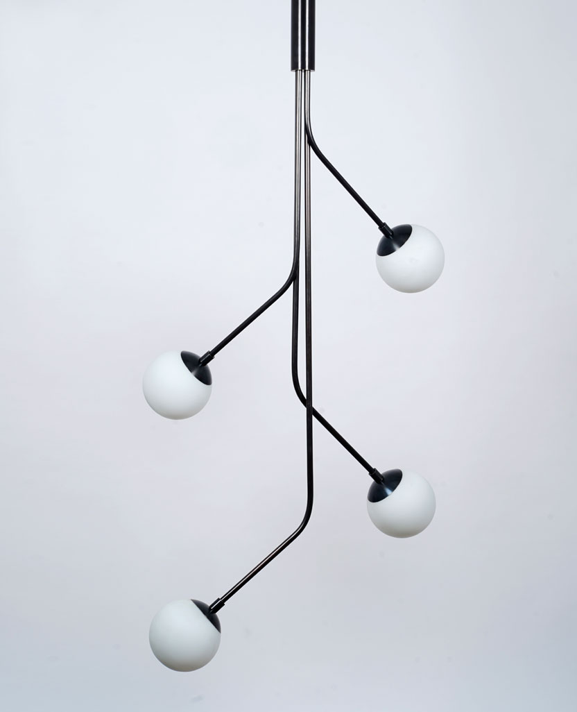 Rhythm Four Glass Globe Ceiling Light